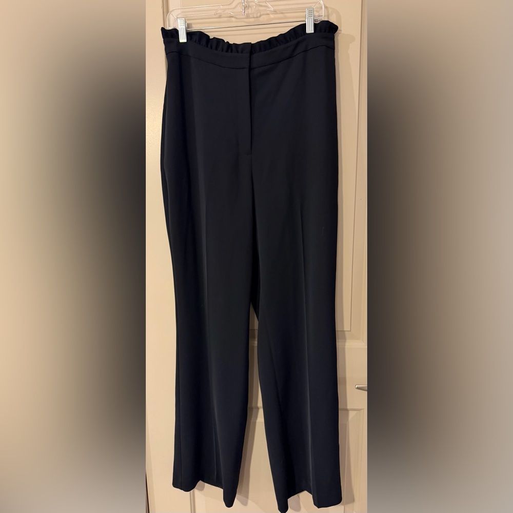 Express Women’s high rise Black Dress trouser Pants with ruffle waist detail